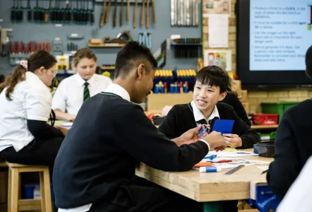 Chidren interacting in classroom