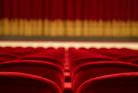 View from a theatre seat, looking towards a stage